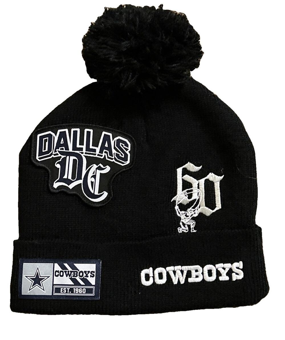 Dallas Cowboys Tattoo Knit Winter Beanie Cap Black NFL Ultra Game 1960 NEW NWT!